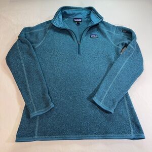 Patagonia Better Sweater Jacket Womens L  Turquoise Green Fleece Quarter Zip